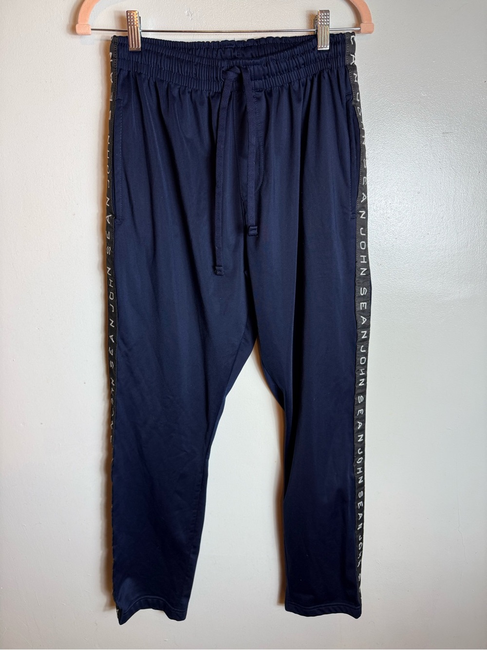 Y2K Sean John Sweatpants Night Sky Navy Blue Large Mens Logo Loungewear Casual
